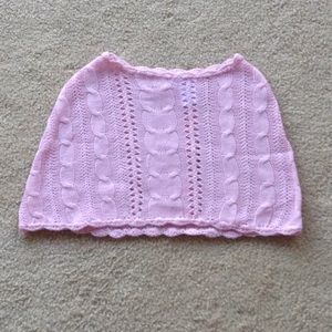 Vintage infants pink sweater shawl